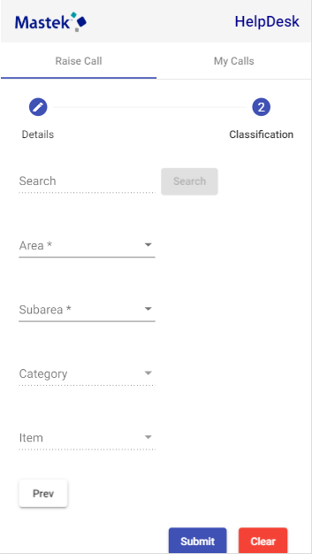 Raise call classification screen